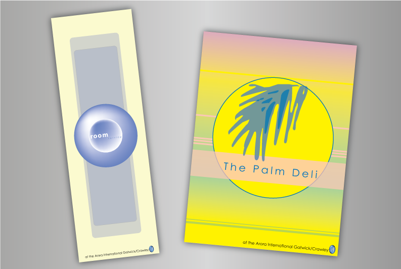 The Palm Deli and Room Service menu designs