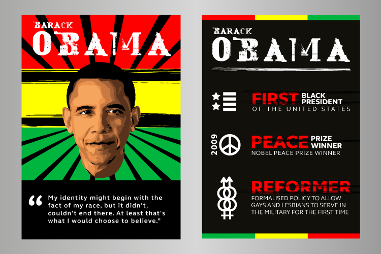 Black history month posters featuring Obama
