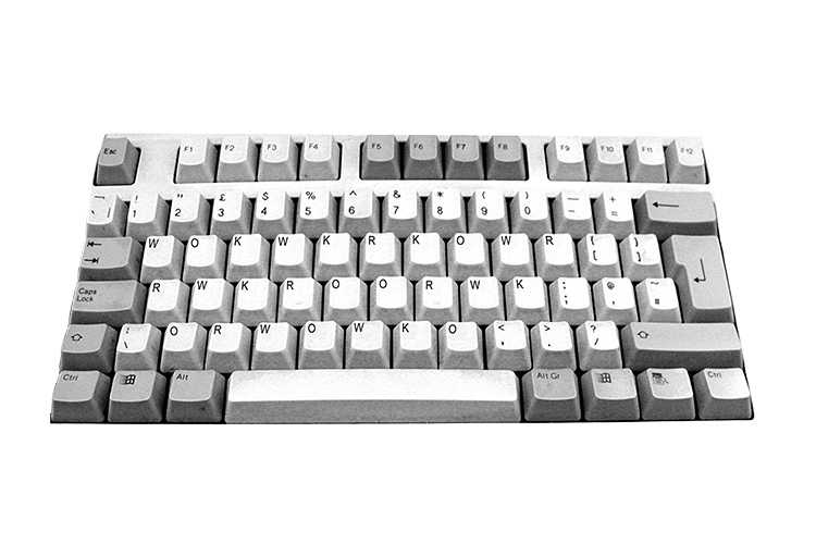 Keyboard with keys W O R K