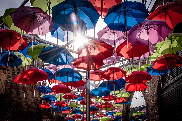 Drenched in Colour - umbrella photo that won the Amateur Photography Citylife Billboard competition