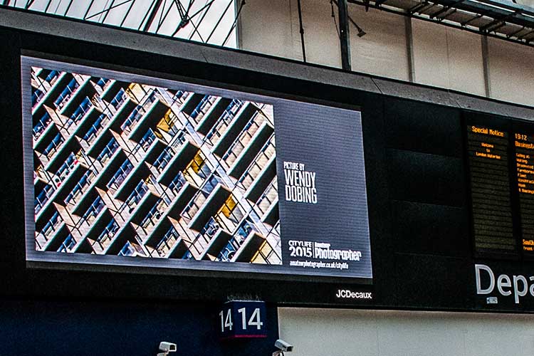 Silk Street photo on the JC Decaux screen in Waterloo Station