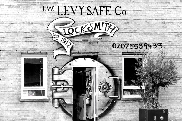 Locksmith business, door like a safe in the wall