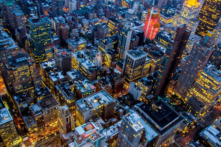 City oblique view of New York