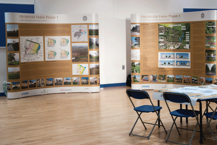 exhibition panels and workshop materials